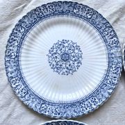 Sarreguemines ironstone dessert plates, "Embroidery" model