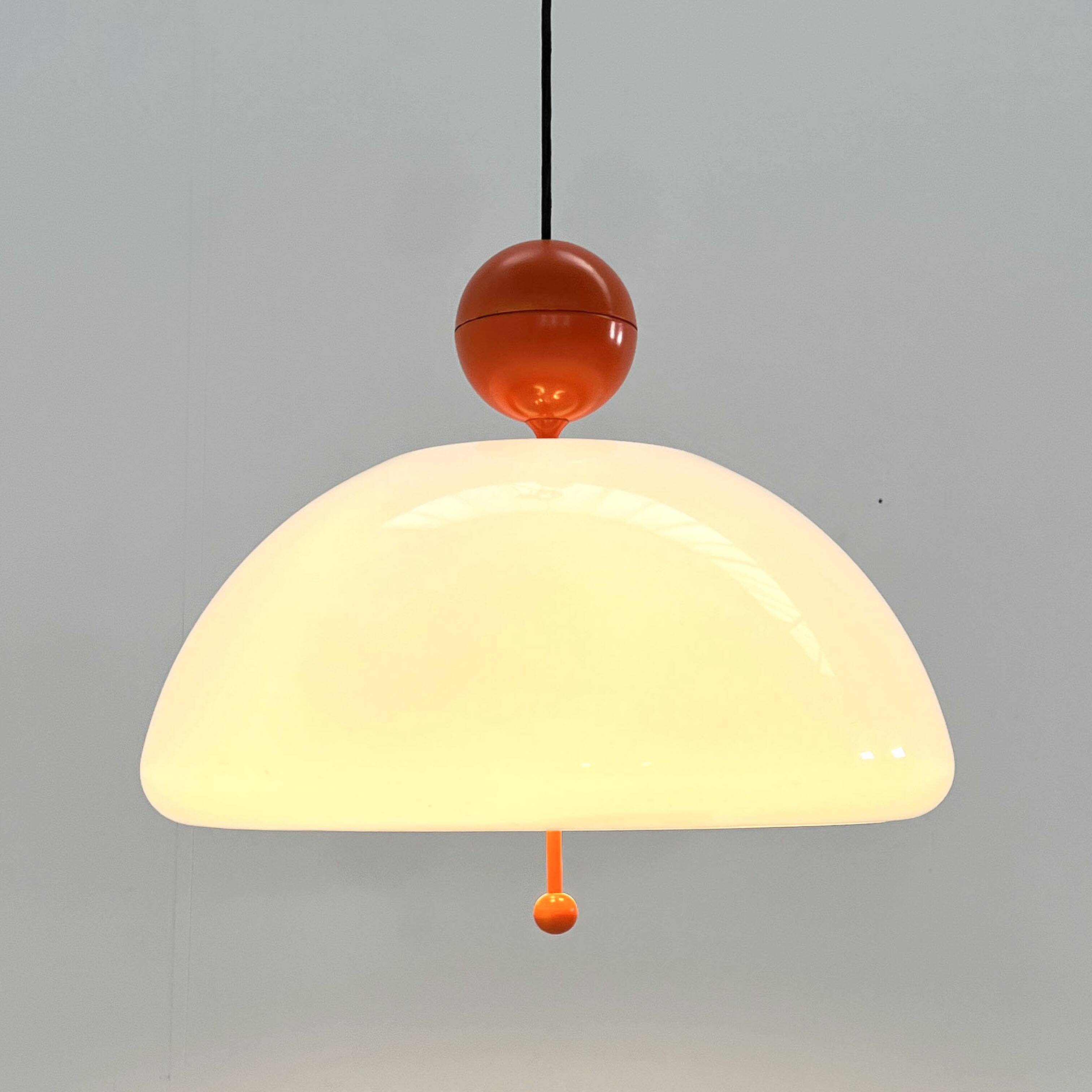 Suspension Saliscendi Orange by Elio Martinelli for Martinelli Luce, 1970