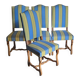 4 sheep bone chairs, Louis XIII style
