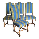 4 chaises à os de mouton, style Louis XIII