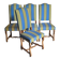 4 sheep bone chairs, Louis XIII style