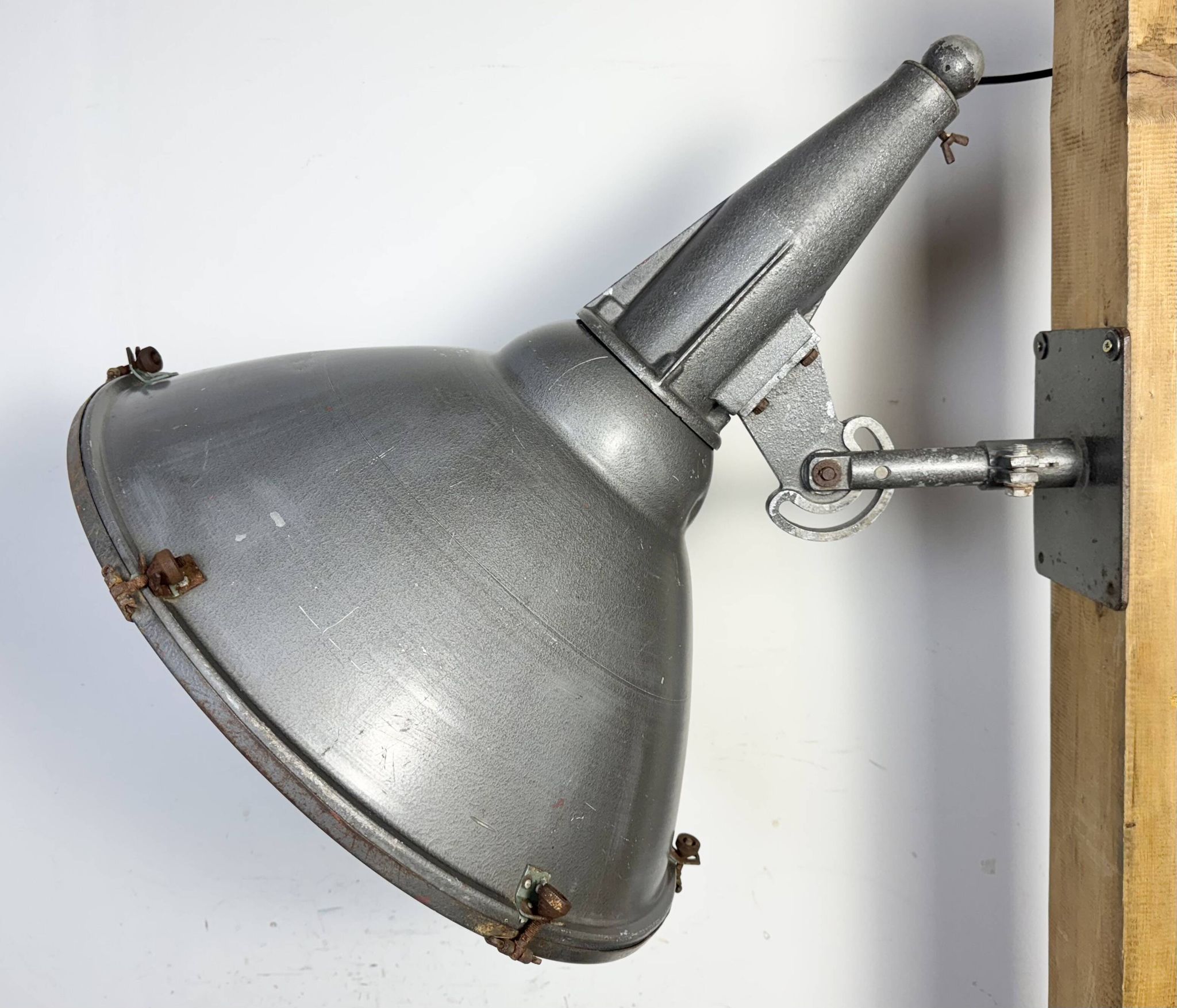 Large Vintage Industrial Aluminium Factory Wall Spotlight, 1970s