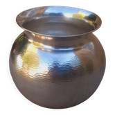 Art Deco style hammered solid silver round vase