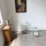 Glass and Plexiglas consoles from the 80s