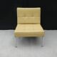 Low chair in Skai and chrome, Mobilier International
