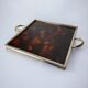 Faux tortoise shell & brass Dior style tray, Italy, 1970s