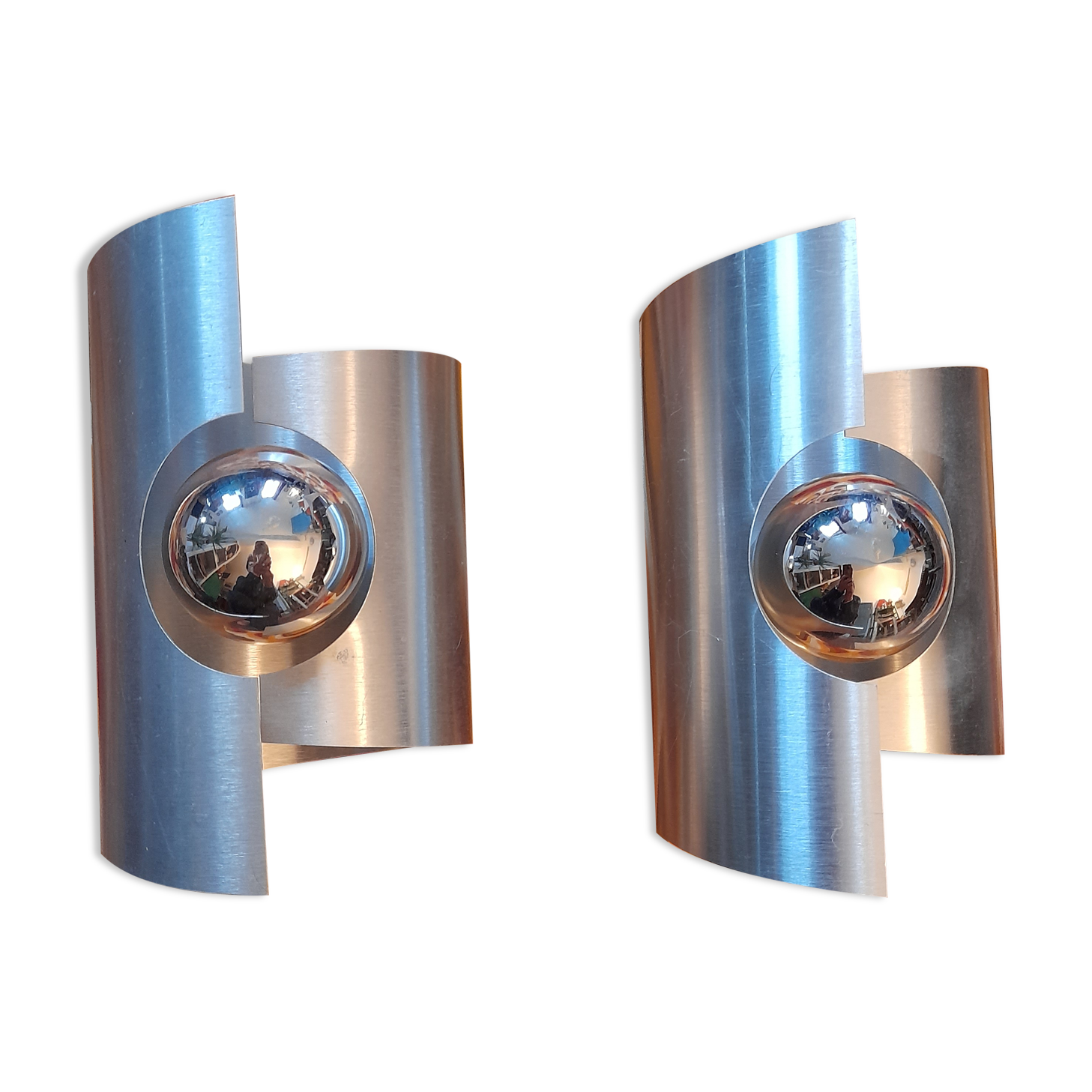 2 wall lamps space age 70s