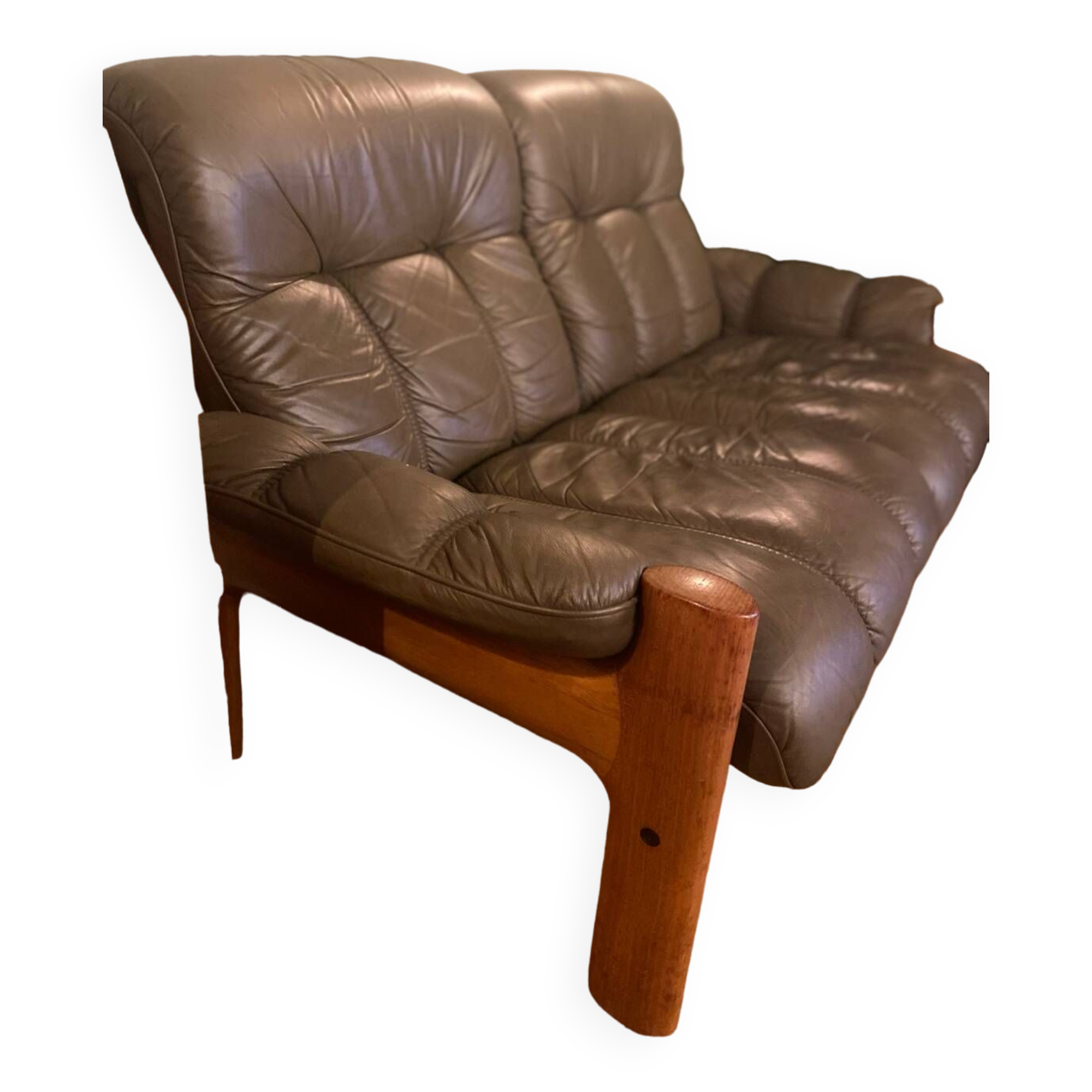 Canapé en cuir du milieu du siècle Ekornes 'Montana'