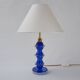 Lampe en verre de Murano, cristal bleu soufflé à la main, style Barovier & Toso, Italie des années 1920