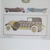 Art Deco illustration luxury car Delaunay Belleville by Lepape in 1924