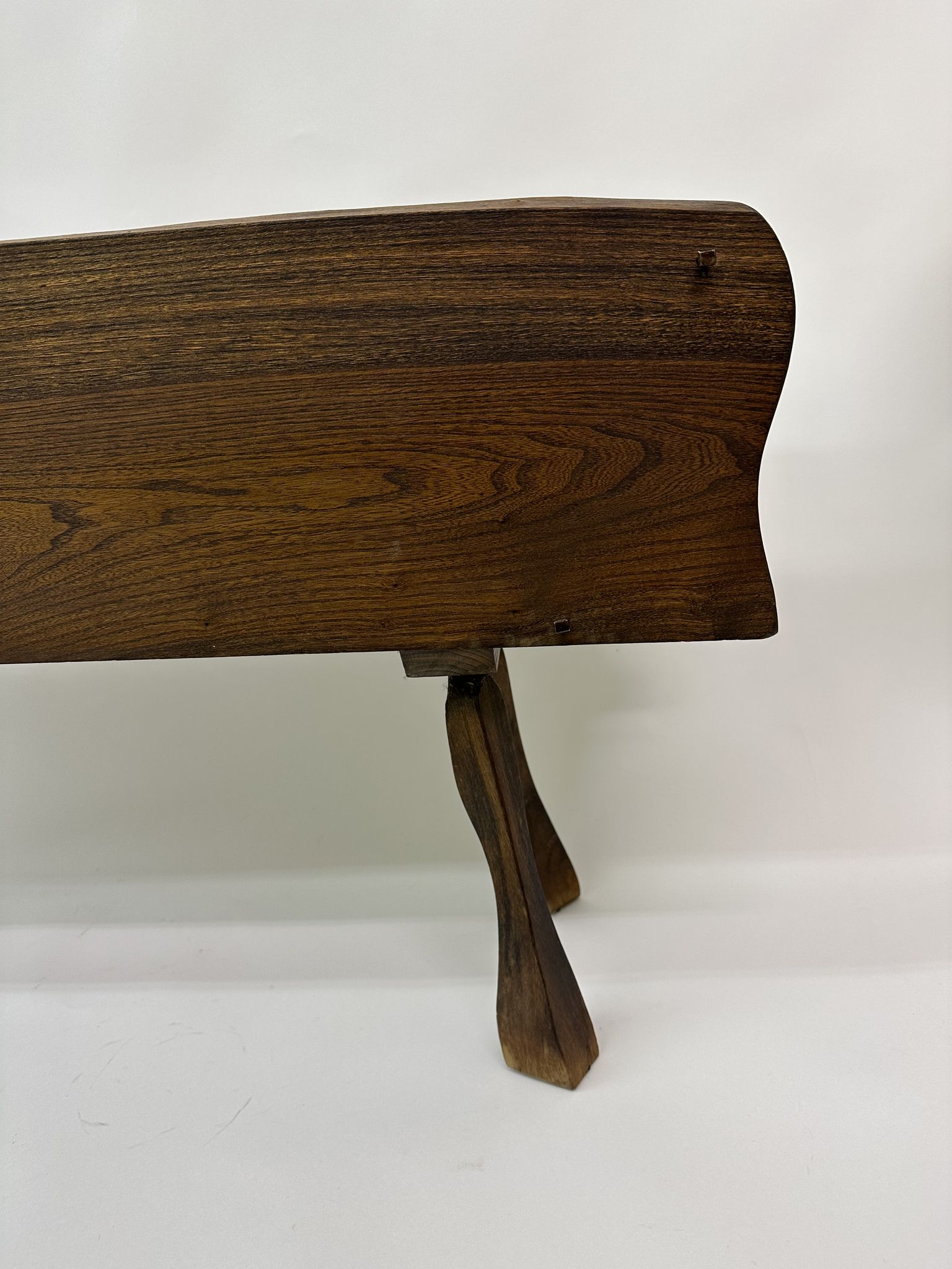 Brutalist solid wooden flower plante, 1970's