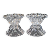Pair of antique Arques crystal candlesticks