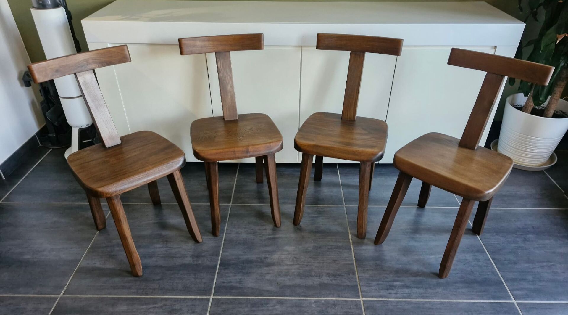 Set of 4 T chairs by Olavi Hanninen, 1960s