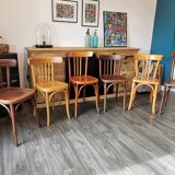 Series of 6 mismatched bistro chairs Mahieu and Luterma