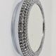 Round Wall Mirror in Bakalowits Style with Faceted Crystal & Chrome Lighting, 1960s