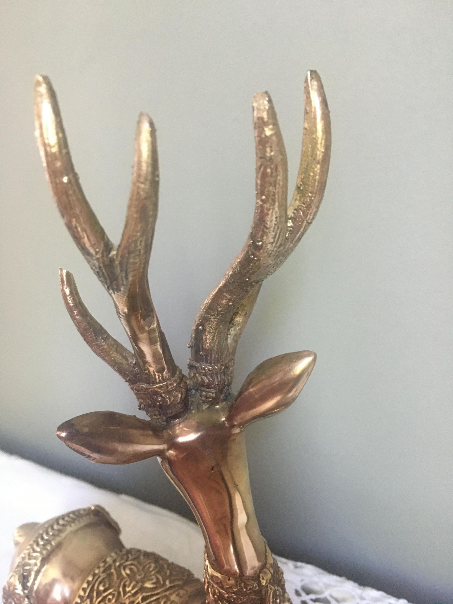 Vintage brass royal deer