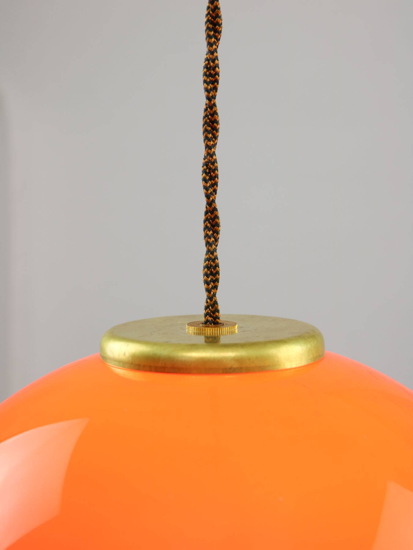 Italian Orange Space Age Saturn Lamp, 70s