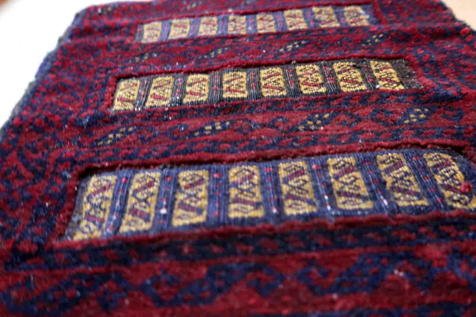 Vintage afghan Baluch handmade carpet, 1970s, 35cm x 50cm
