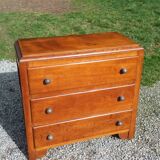 Vintage 3-drawer golden oak chest of drawers from the 50s
