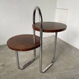 Bauhaus art deco console table in wood and chrome