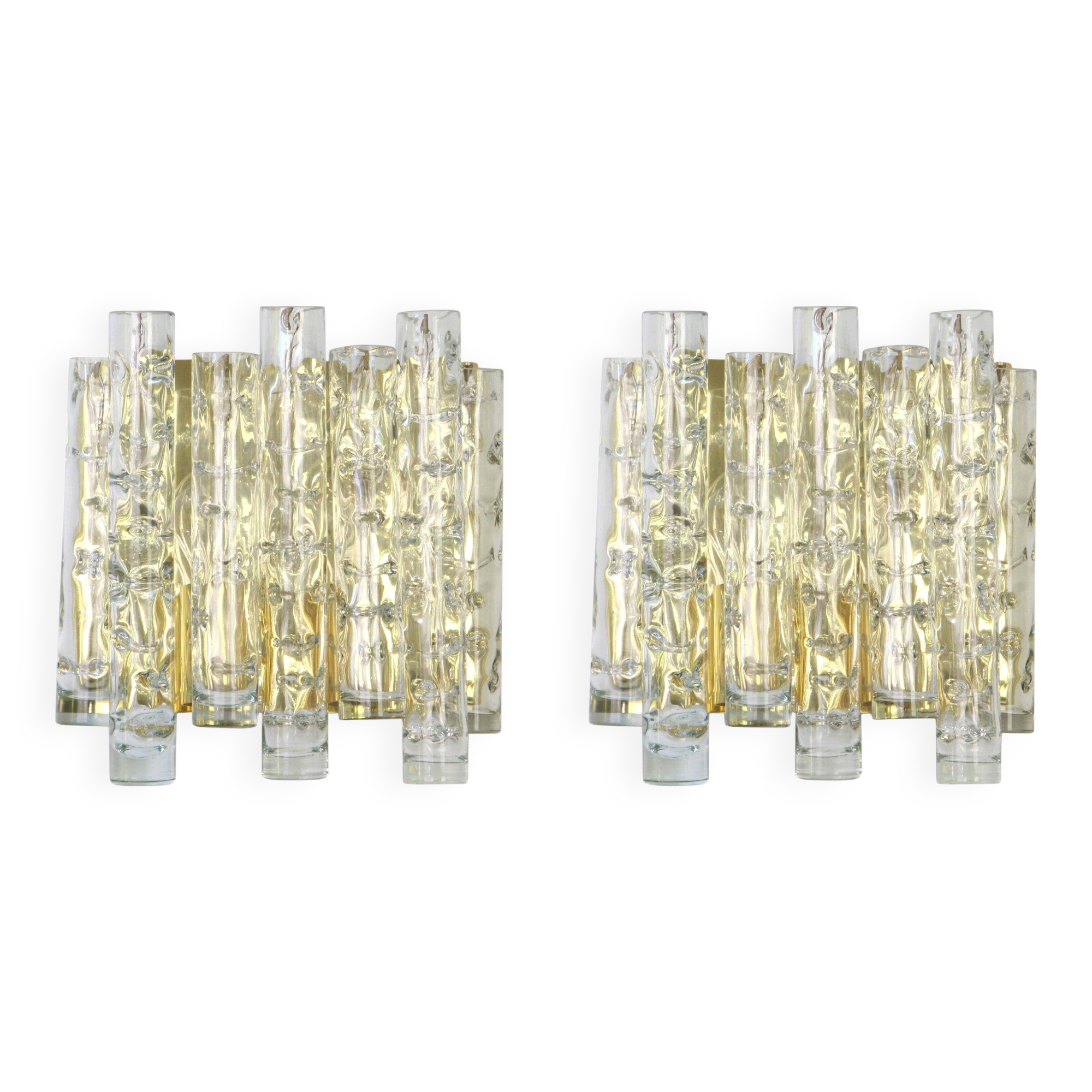 Pair of large Murano glass wall sconces by Doria, Germany, 1960s.