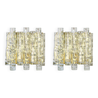 Pair of large Murano glass wall sconces by Doria, Germany, 1960s.