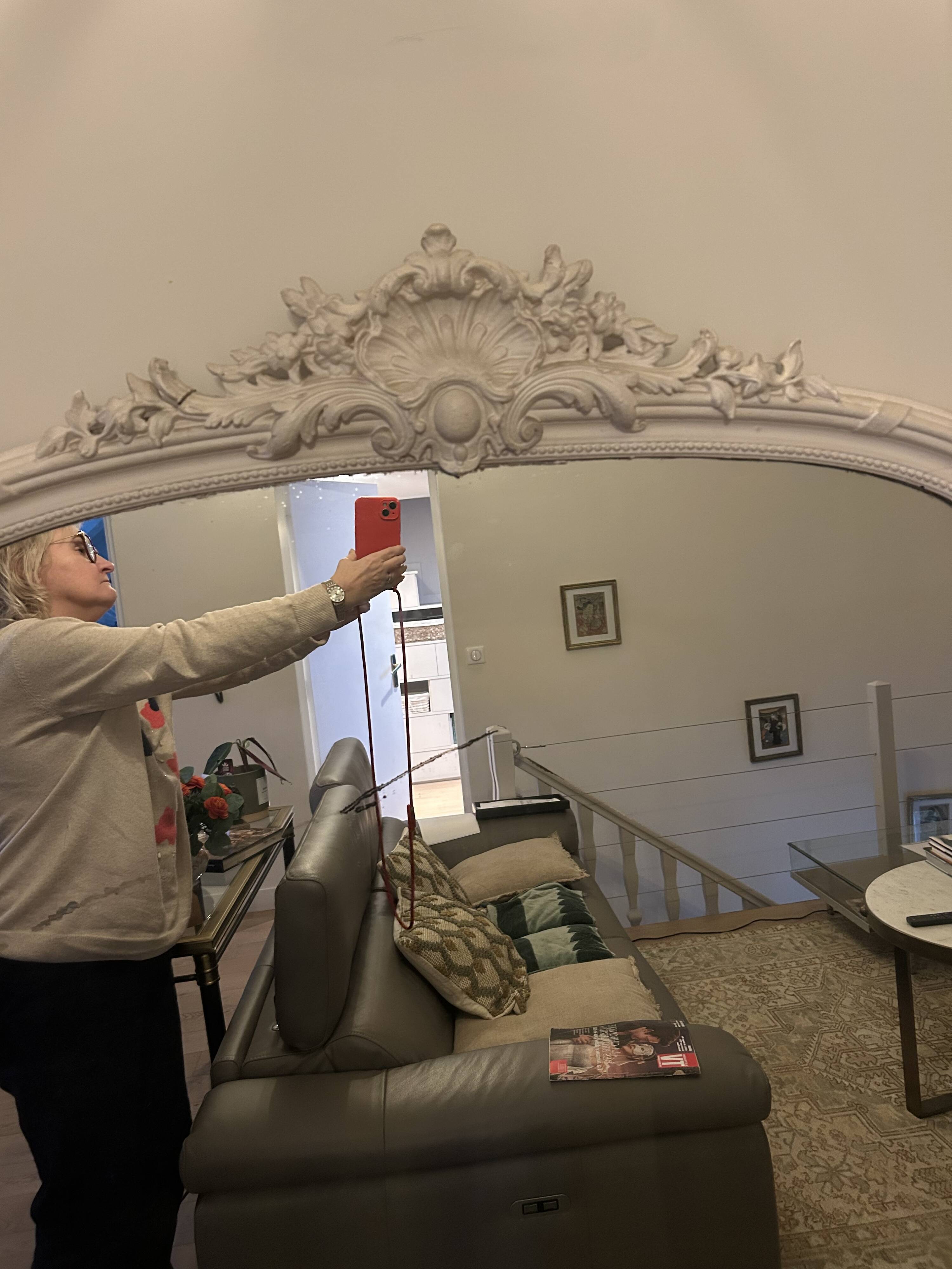 Antique Louis XV style mirror - mercury glass - 175 x 110 cm