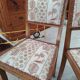 Pair of vintage solid wood chairs with upholstery – 1960