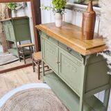 Old 2-door service console in restyled solid oak