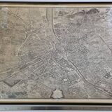Turgot Plan 1739 – Vintage reproduction framed 100 x 80 cm with glass