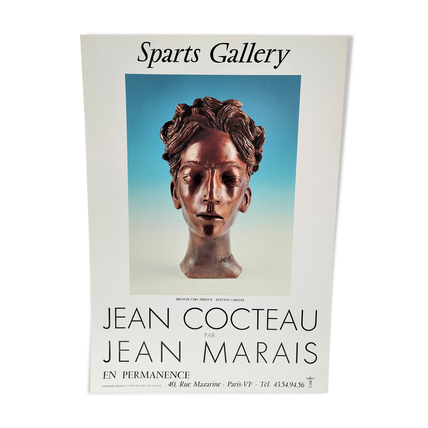 Original poster Jean Cocteau by Jean Marais 80s