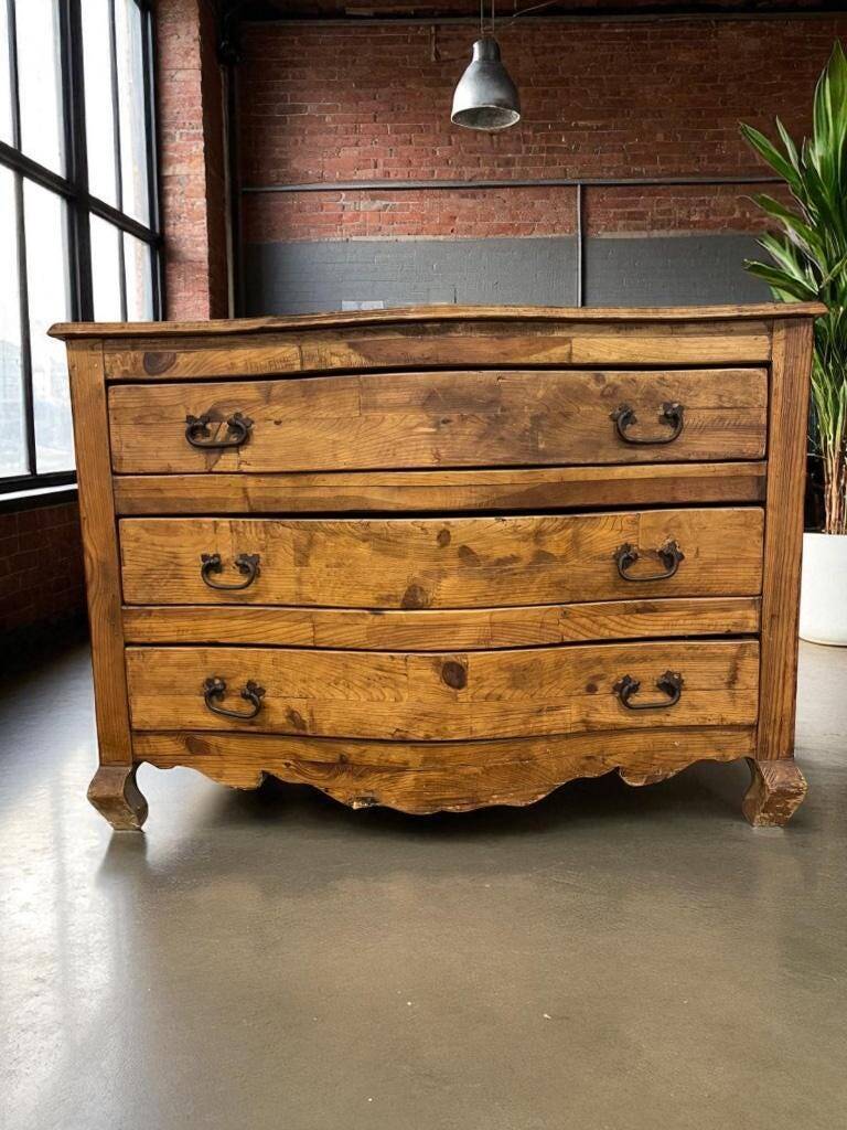 Vintage XL wooden chest of drawers / belly cabinet