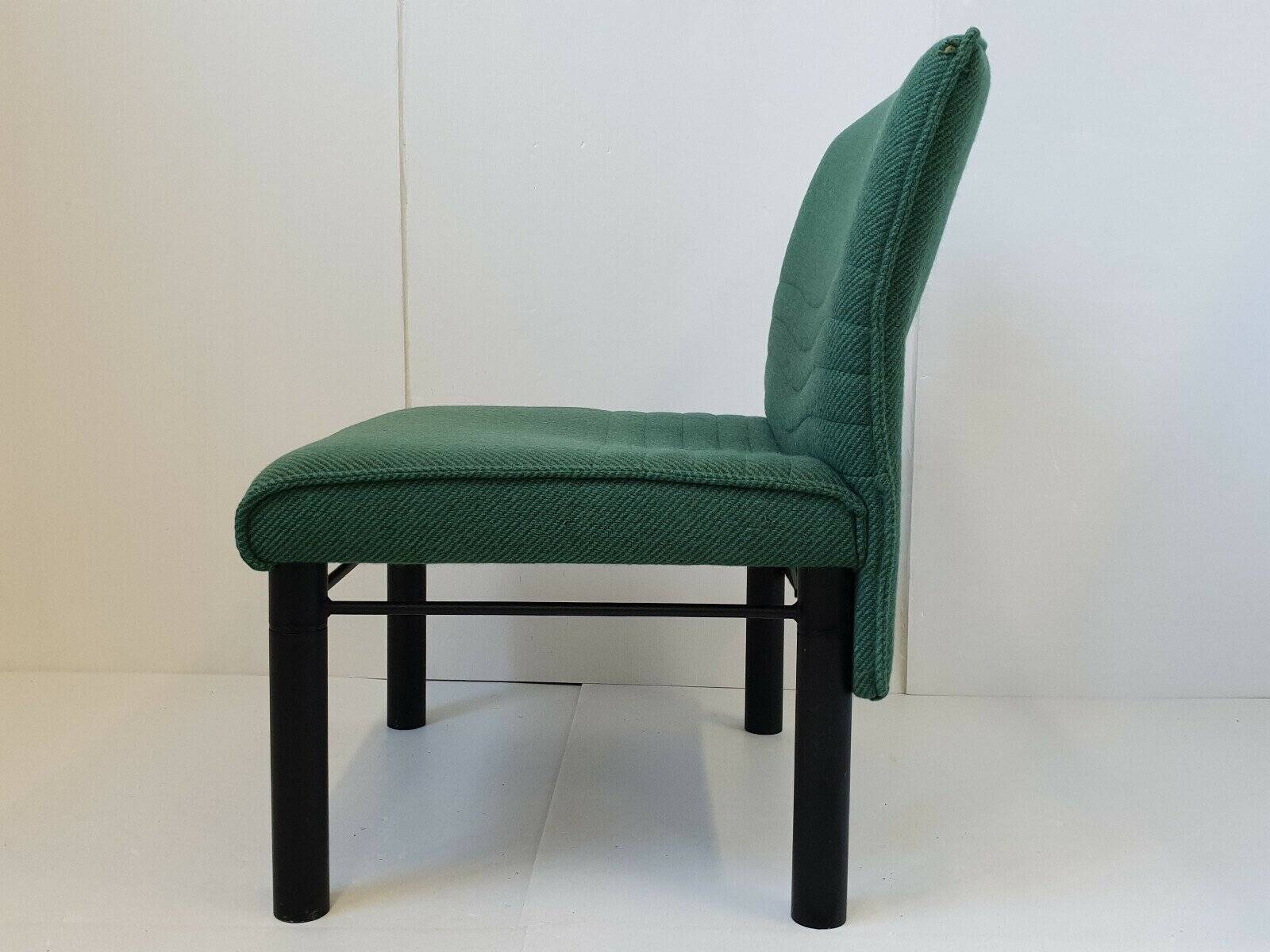 Vintage 1980s armchair in wool & steel