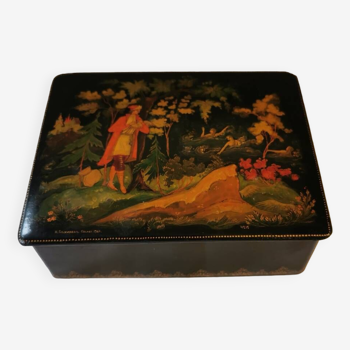 Vintage hand painted lacquered box