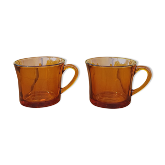 Transparent brown Pyrex cups
