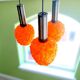 Italian cascading spaghetti lamp orange