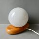Pine pebble lamp with its opaline, 70s