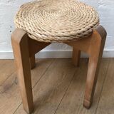 Wooden and rope stool