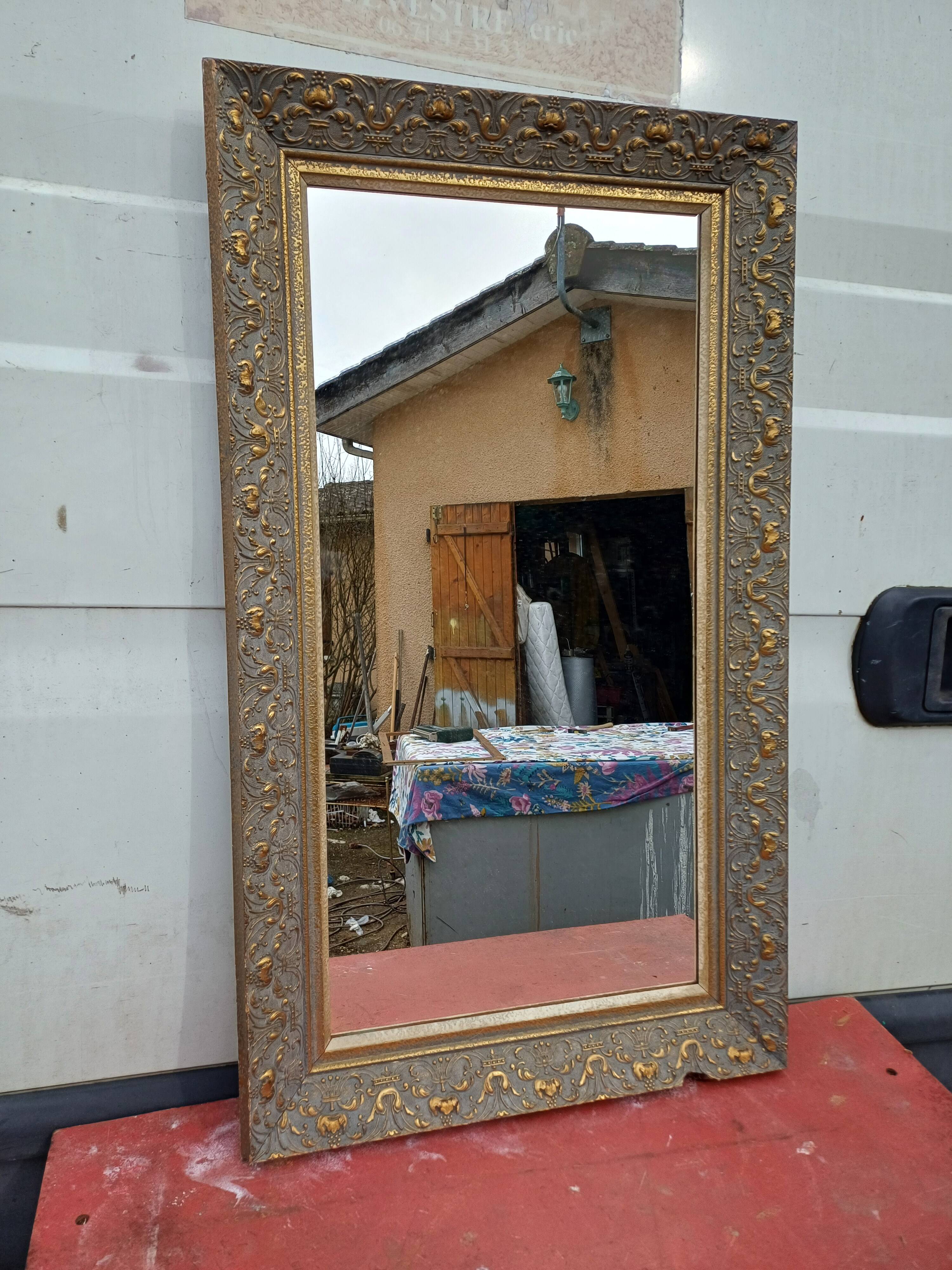 Wood and Gilded Stuk Mirror, early 20th century