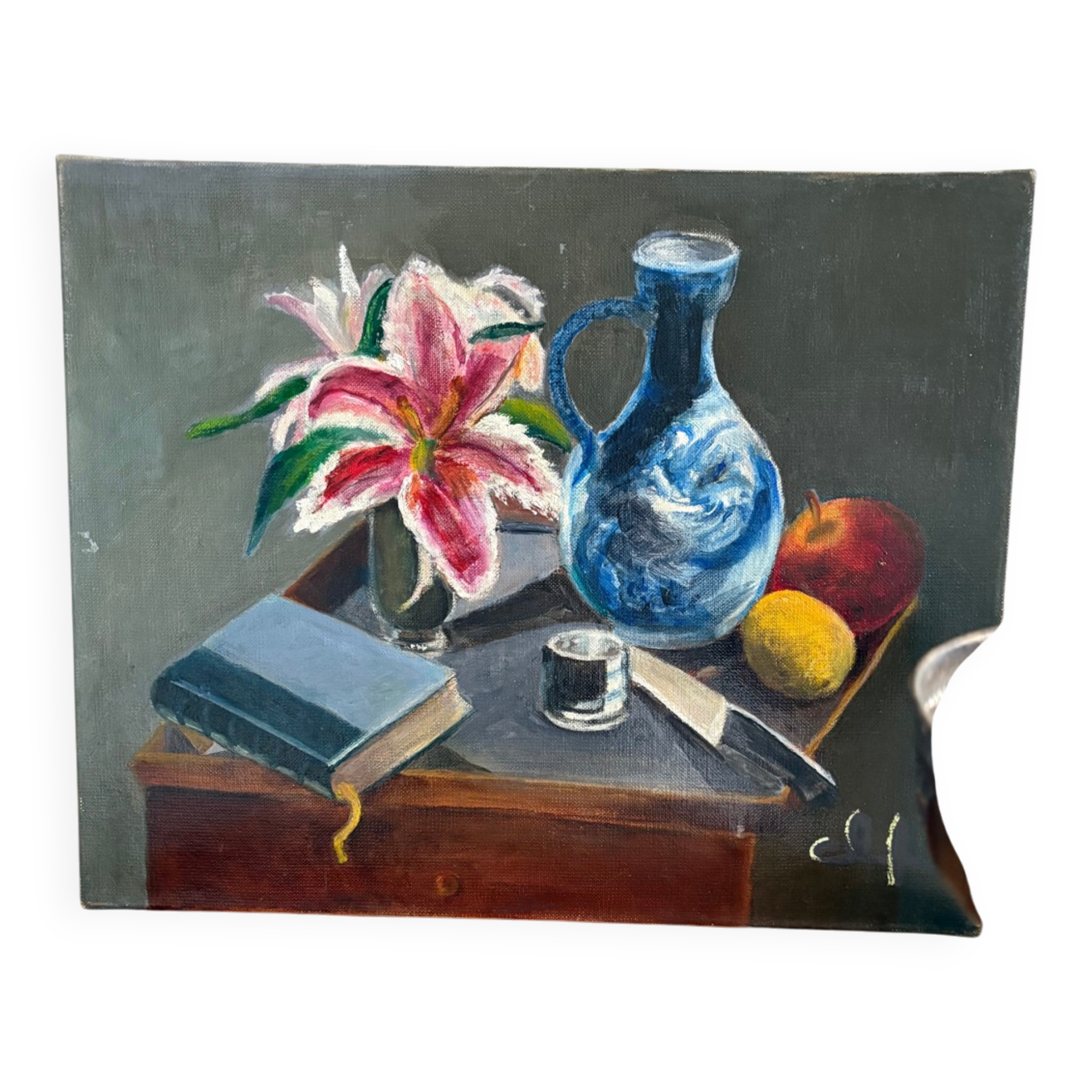 Tableau nature morte, huile sur toile
