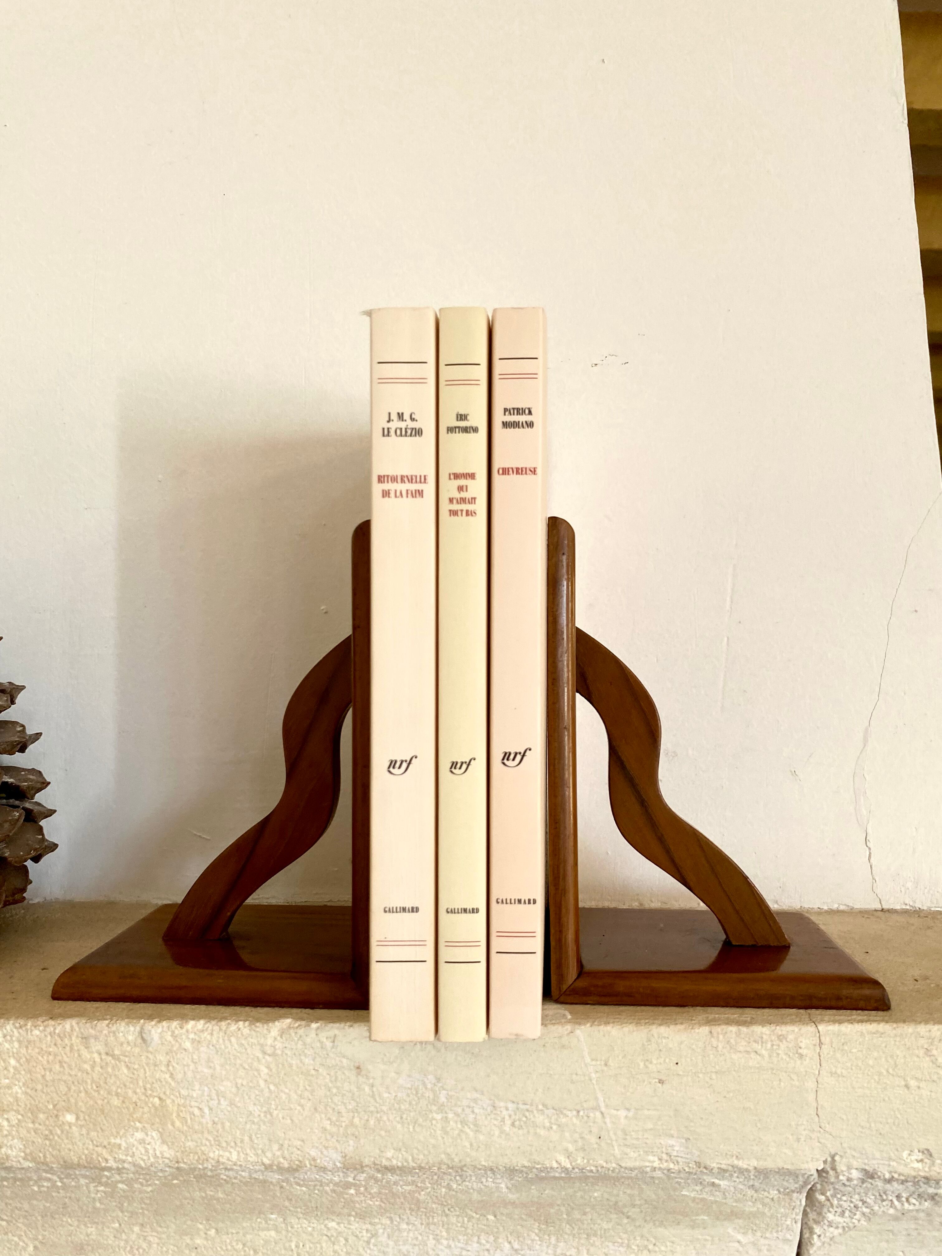 Varnished teak bookends years 45-49
