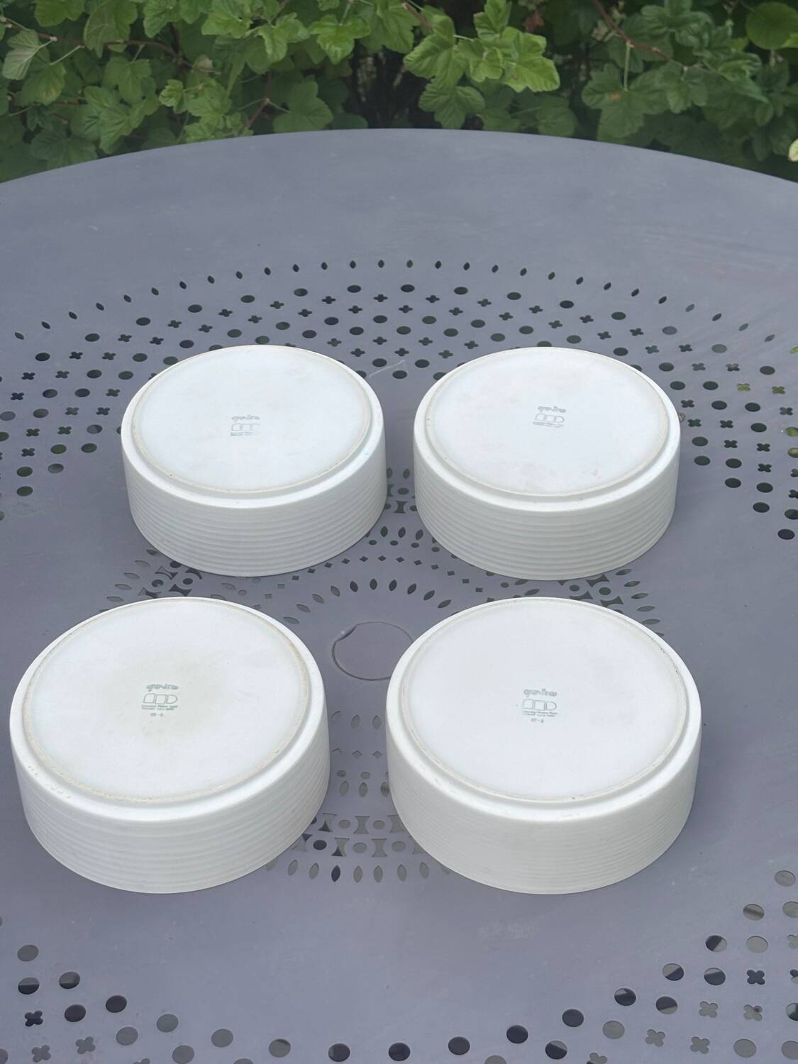 x4 Franco Pozzi Vintage Bowls – White ceramic with black rim