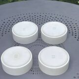 x4 Franco Pozzi Vintage Bowls – White ceramic with black rim