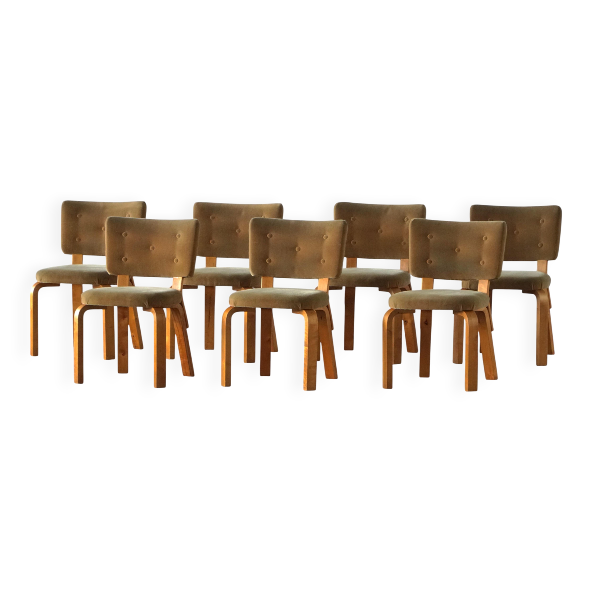 Set of 7 dining chairs model 62, Alvar Aalto for Artek / Hedemora, Sweden, 1950s