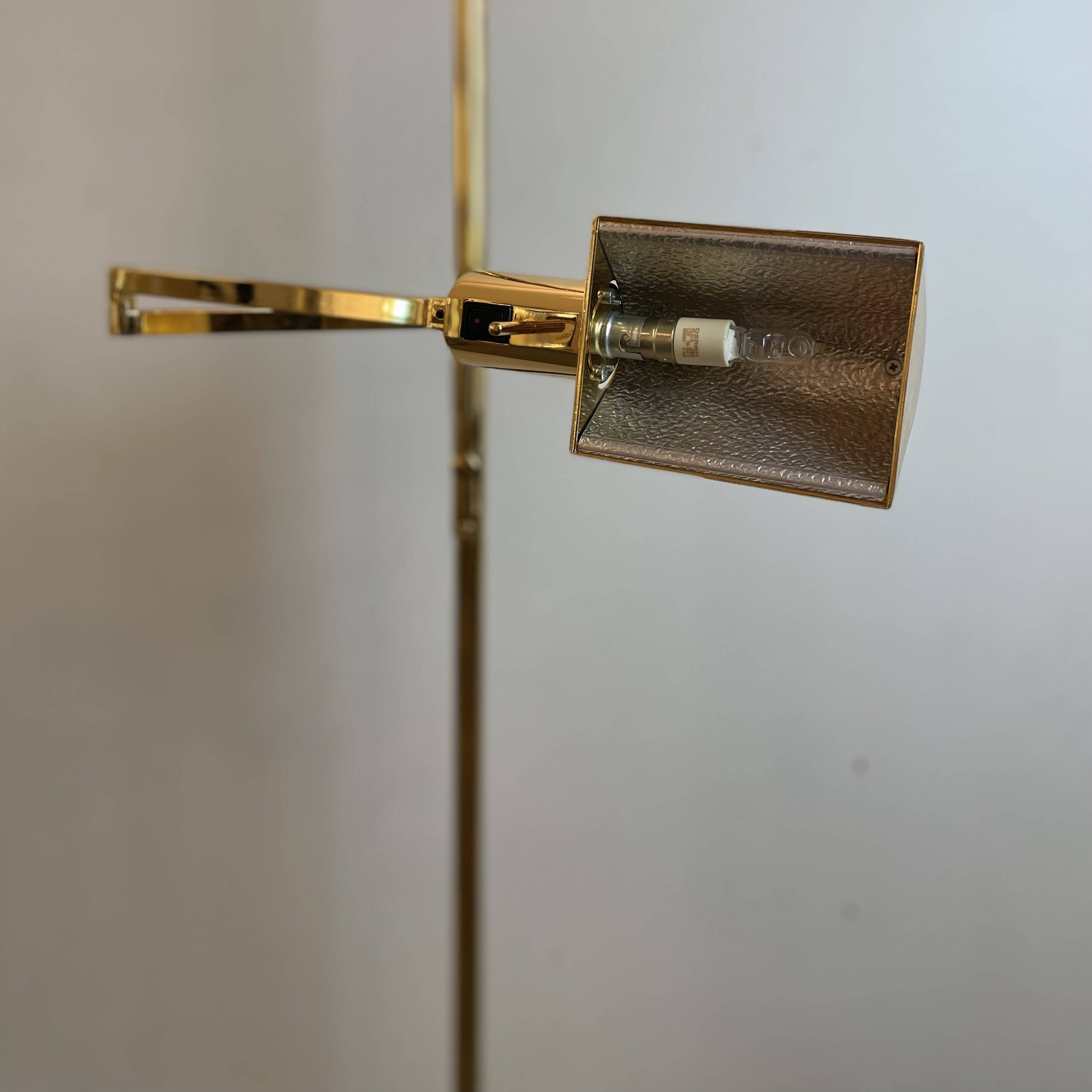 Brass & Opaline Floor Lamp by Milan, Spain, 1980s