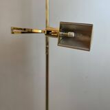 Brass & Opaline Floor Lamp by Milan, Spain, 1980s