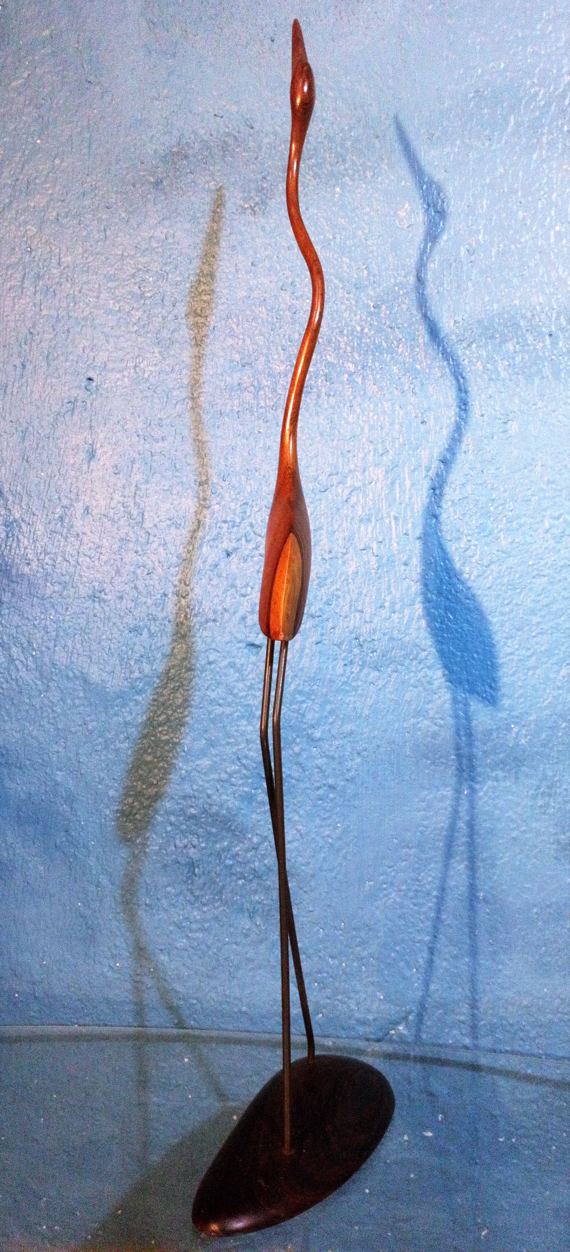 Rosewood statuette "Heron" 1960s