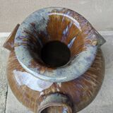XXL amphora jar in Art Nouveau enamelled stoneware circa 1900