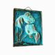 Wall plaque in glossy ceramic 1930, Gustav HEINKEL (1907-1945), Majolica from KARLSRUHE