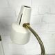 Pair of BJS desk lamps in white lacquered steel and brass – Sweden 1960s
